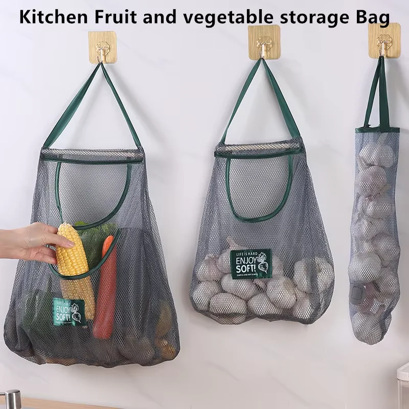 Reusable Produce Bag - Reusable Storage Bags Kitchen Hanging Mesh