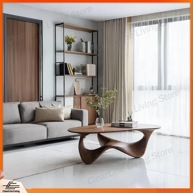 Sustainable Living Home - Modern Solid Wood Coffee Table Handcrafted